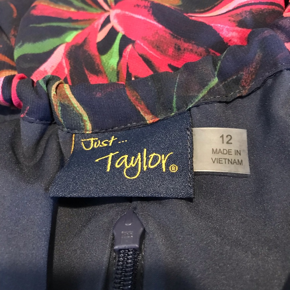 Just Taylor Floral Maxi Dress Tropical Lined Chiffon Halter 12 Large - Picture 9 of 12